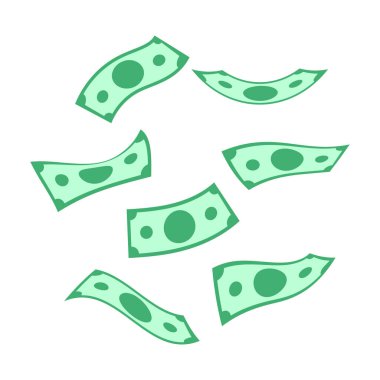 Düşen banknot parası, dağılan dolar, uçan para faturası, kağıt para birimi, para yığını, çoğu nakit para.
