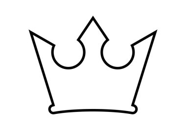 Taç çizgisi simgesi, taç ana hatlı siluet, taç şeklinde basit şekil.