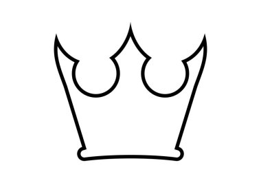 Taç çizgisi simgesi, taç ana hatlı siluet, taç şeklinde basit şekil.