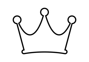 Taç çizgisi simgesi, taç ana hatlı siluet, taç şeklinde basit şekil.