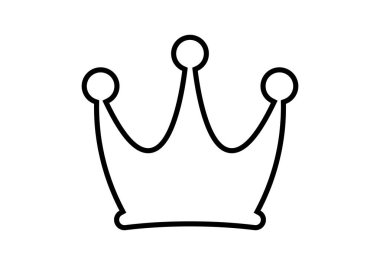 Taç çizgisi simgesi, taç ana hatlı siluet, taç şeklinde basit şekil.