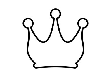 Taç çizgisi simgesi, taç ana hatlı siluet, taç şeklinde basit şekil.