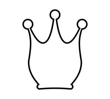 Taç çizgisi simgesi, taç ana hatlı siluet, taç şeklinde basit şekil.