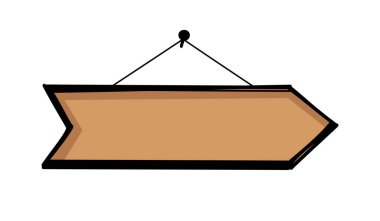 Kahverengi tabela çizilmiş, tabela asılmış, levha asılmış, dükkan kapısı işaretleri boş.