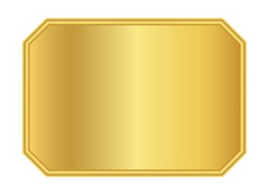 Altın etiket bayrağı, lüks altın çerçeve, altın isim levhası