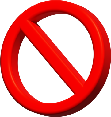 Yasak işaret çemberi 3D, kırmızı yasaklama uyarısını sil