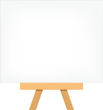 Resim sanatı, resim tuvali ve ahşap duruş için resim sehpası olan bir çerçeve.