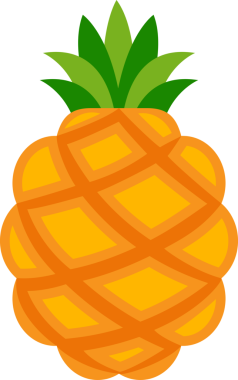 Boyama kitabı şablonu için ananas çizimi, çocuklar için ananas baskısı