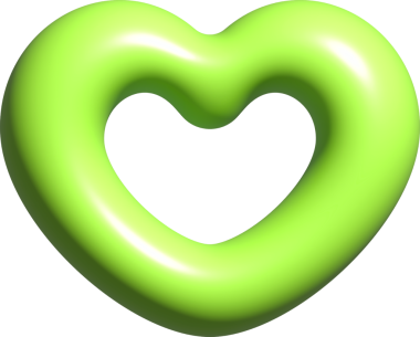 3B yeşil kalp şekli, ikon kalp, aşk ve emoji için düğmeler, kalp çıkartması