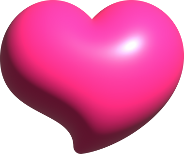 3D pembe kalp şekli, ikon kalp, aşk ve emoji için düğmeler, kalp çıkartması.