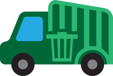 Boyama kitabı şablonu için çöp kamyonu çizimi, çocuk çalışma tablosu yazdırılabilir atık kamyonu