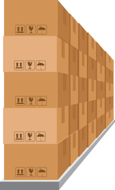 Raflardaki kutular, depo kutuları, raflardaki karton kutular, lojistik, kargo, depo, paket depolama posta servisi, raflardaki malların olduğu depo.