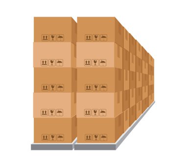 Raflardaki kutular, depo kutuları, raflardaki karton kutular, lojistik, kargo, depo, paket depolama posta servisi, raflardaki malların olduğu depo.