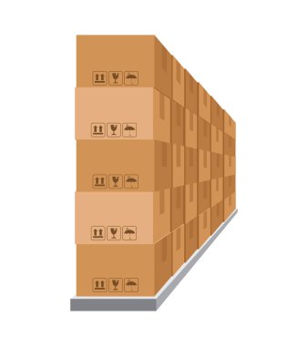 Raflardaki kutular, depo kutuları, raflardaki karton kutular, lojistik, kargo, depo, paket depolama posta servisi, raflardaki malların olduğu depo.
