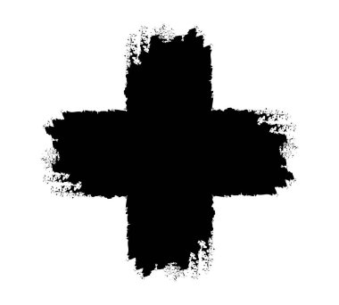 Fırça izleri artı şekil, leke mürekkebi, el boyası, sanatsal fırça.