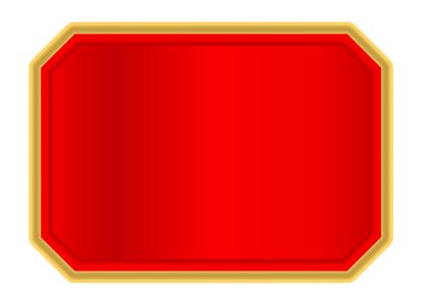 Pankart için kırmızı altın etiket, kırmızı lüks çerçeve, kırmızı isim plakası