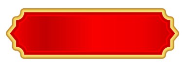 Pankart için kırmızı altın etiket, kırmızı lüks çerçeve, kırmızı isim plakası