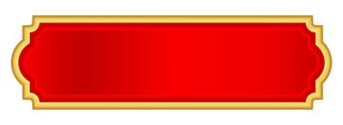 Pankart için kırmızı altın etiket, kırmızı lüks çerçeve, kırmızı isim plakası