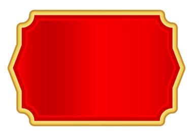 Pankart için kırmızı altın etiket, kırmızı lüks çerçeve, kırmızı isim plakası