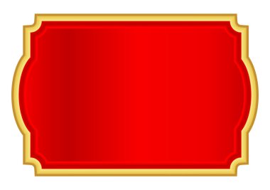 Pankart için kırmızı altın etiket, kırmızı lüks çerçeve, kırmızı isim plakası