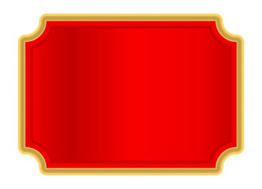 Pankart için kırmızı altın etiket, kırmızı lüks çerçeve, kırmızı isim plakası