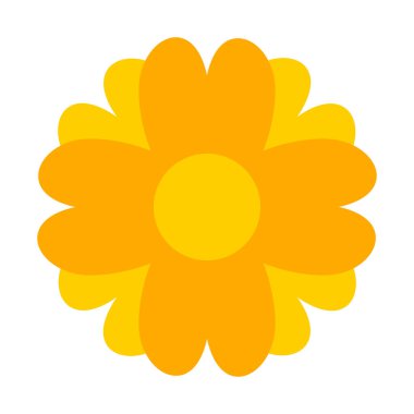 Çiçek ikonu, sarı çiçek sade, emoji çiçeği şirin, çiçek etiketi