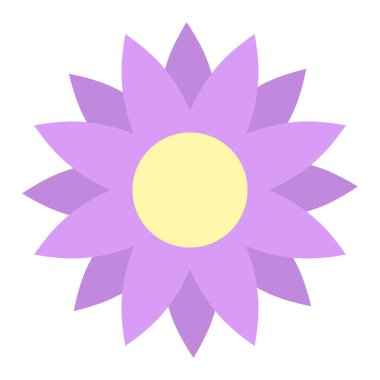 Çiçek ikonu, mor çiçek sade, emoji çiçeği şirin, çiçek etiketi