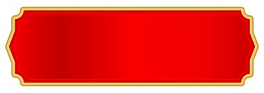 Pankart için kırmızı altın etiket, kırmızı lüks çerçeve, kırmızı isim plakası