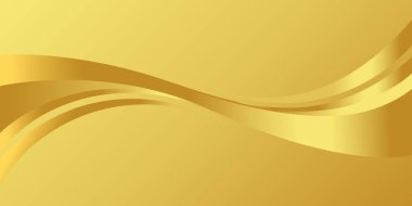 Banner için altın gradyan, altın dalgalı şekil, beyaz zemin üzerinde altın dalga eğrisi, afiş için altın dalga köşe şekli, şerit altın şerit şerit şerit, çizgili altın gradyan lüks