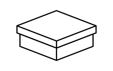 Posta kutusu taslağı, karton nakliye kutusu hattı, kahverengi kıvrımlı kutu, nakliye için karton posta kutusu.