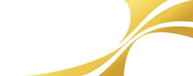 Sancak için altın dalga gradyanı, altın dalgalı şekil, beyaz zemin üzerinde altın dalga eğrisi, bayrak için altın dalga köşe şekli, çizgili şerit altın şerit, çizgili altın gradyan lüks