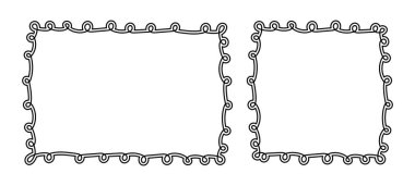 Çerçeve Çizgisi El Çizimi, Resim Çerçevesi, Çizgi Kenar Çerçevesi, Karalama Çerçevesi Şirin