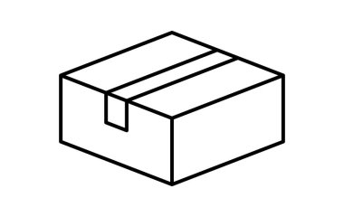 Posta kutusu taslağı, karton nakliye kutusu hattı, kahverengi kıvrımlı kutu, nakliye için karton posta kutusu.