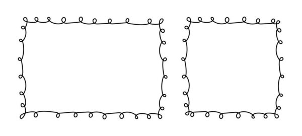 Рисунок ручной линии рамы, рамка для фото, рамка на границе, красивая рамка для писанины