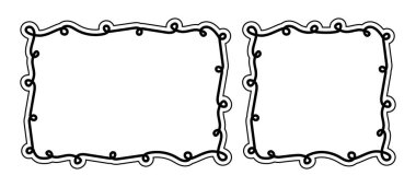 Çerçeve Çizgisi El Çizimi, Resim Çerçevesi, Çizgi Kenar Çerçevesi, Karalama Çerçevesi Şirin