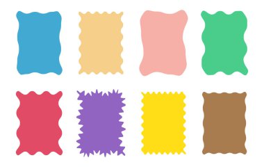 Kağıt, Dikdörtgen Dalga Şekli, kenar kesimli kağıt, poster için kağıt kesiği, nota için kağıt deformasyonu, kıvrımlı kenarlı dikdörtgen çerçeveler