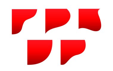 dalga şekli, element grafiği için eğri kırmızı kenar, pankart için eğri şekil