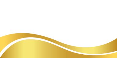 Sancak için altın dalga gradyanı, altın dalgalı şekil, beyaz zemin üzerinde altın dalga eğrisi, bayrak için altın dalga köşe şekli, çizgili şerit altın şerit, çizgili altın gradyan lüks