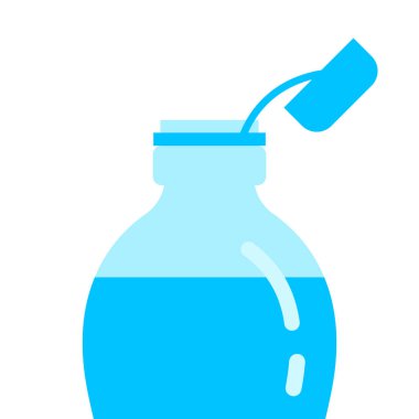 Okyanus kirliliğini önlemek için plastik kapaklı plastik şişe. Plastik atık, deniz koruması ve sürdürülebilir ambalaj tasarımı konuları için ideal