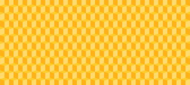 Üç boyutlu yanılsama efektli sarı geometrik küp deseni. Bal peteği altıgen deseni, altın sarısı ton, arka plan, ambalaj, ürün tasarımı veya modern grafik dekorasyonu için ideal