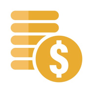 Altın para yığını düz ikon, zenginliği ve refahı sembolize ediyor. Dolar parası tasarruf ve yatırımı temsil eder. Dolar parası finans ve iş tasarım projeleri için idealdir
