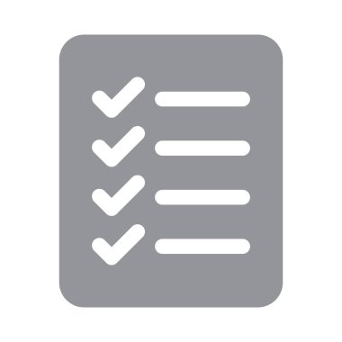 Planlama, kontrol listesi simgesi, görev yönetimi ve iş veya kişisel organizasyon için üretkenliği temsil eden basit kontrol listesi veya yapılacaklar listesi simgesi