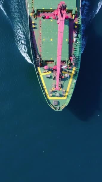 Prognoser För Bulklastfartyg Väg Till Sjöss Dockskott Från Antenn — Stockvideo