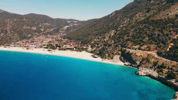 Bella Vista Panoramica Dal Drone Oludeniz Laguna Blu Mare Tranquillo — Video Stock