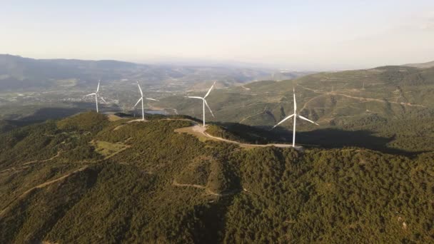 发电零排放的能量风力发电机组 特写镜头 — 图库视频影像