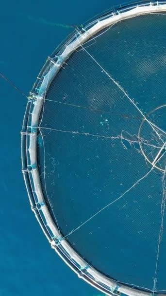 地中海空中垂直视野人工养鱼场 — 图库视频影像