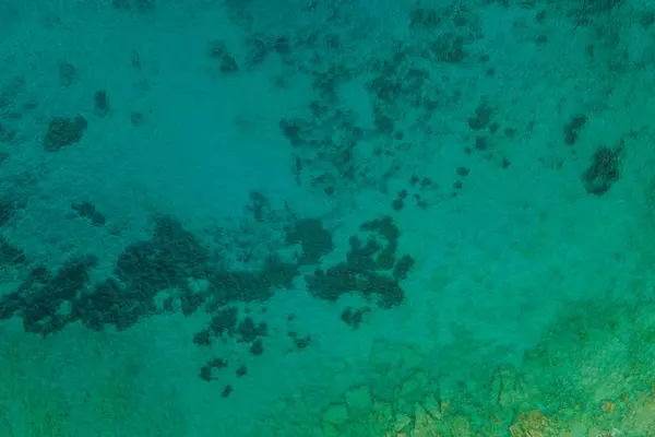 Vzdušné Shora Dolů Pohled Křišťálové Mořské Hladiny Vody Pozadí — Stock fotografie