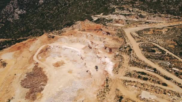 Λατομείο Μαρμάρου Ανοιχτό Ορυχείο Μαρμάρινης Πέτρας Εναέρια Άποψη — Αρχείο Βίντεο