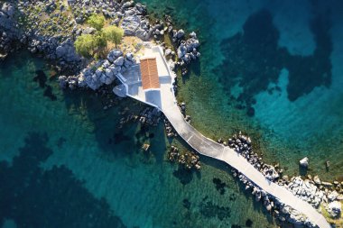 Yunanistan 'ın Ege Denizi' ndeki Chios Adası 'ndaki Ortodoks şapeli.