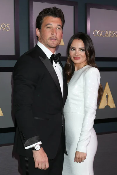 stock image LOS ANGELES - NOV 19:  Miles Teller, Keleigh Sperry at the 13th Governors Awards at Fairmont Century Plaza Hotel on November 19, 2022 in Century City, CA